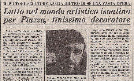 Lutto nel mondo artistico isontino per Piazza, finissimo decoratore
