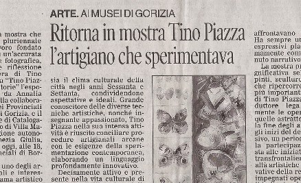 Ritorna in mostra Tino Piazza l'artigiano che sperimentava